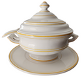 Bitossi Italian Majolica Soup Tureen with Ladle and Plate