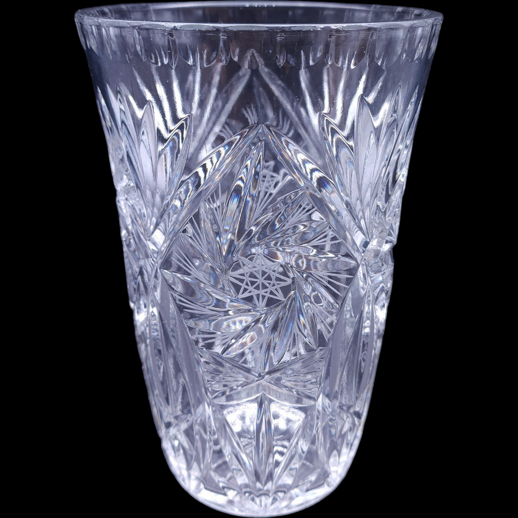 Cazlor Crystal Tasia Star Pinwheel Lead Crystal Flower Vase