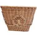Handcrafted Woven Wicker Basket with Decorative Design
