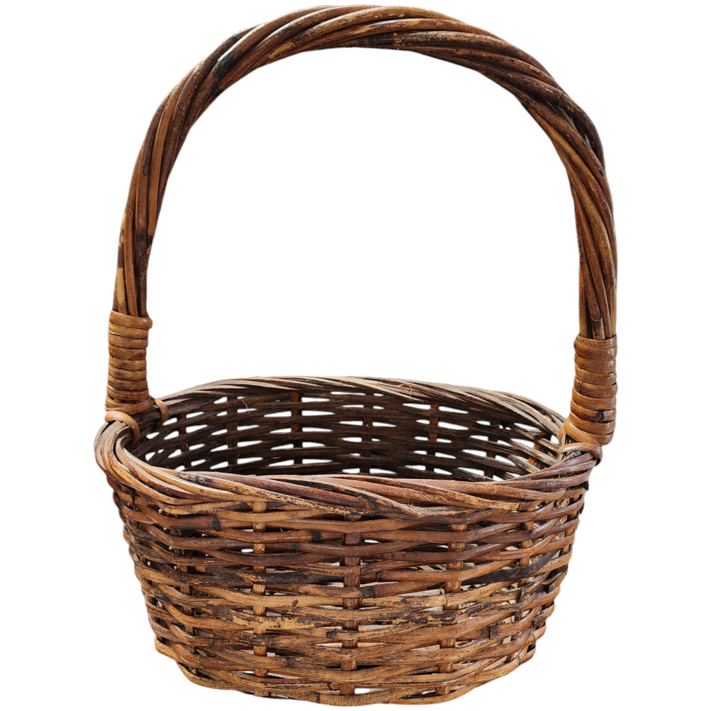 18" Wicker Rattan Farmhouse Home Decor Storage Primitive Basket