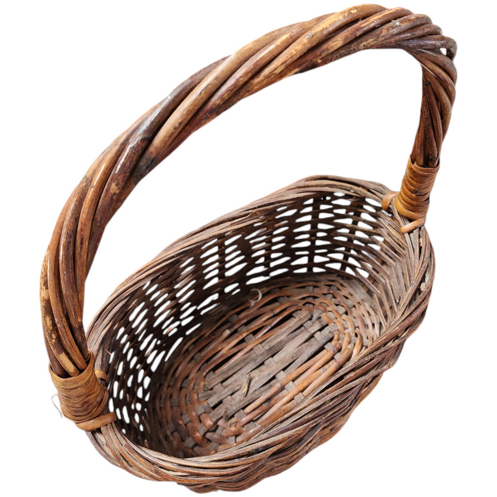 18" Wicker Rattan Farmhouse Home Decor Storage Primitive Basket