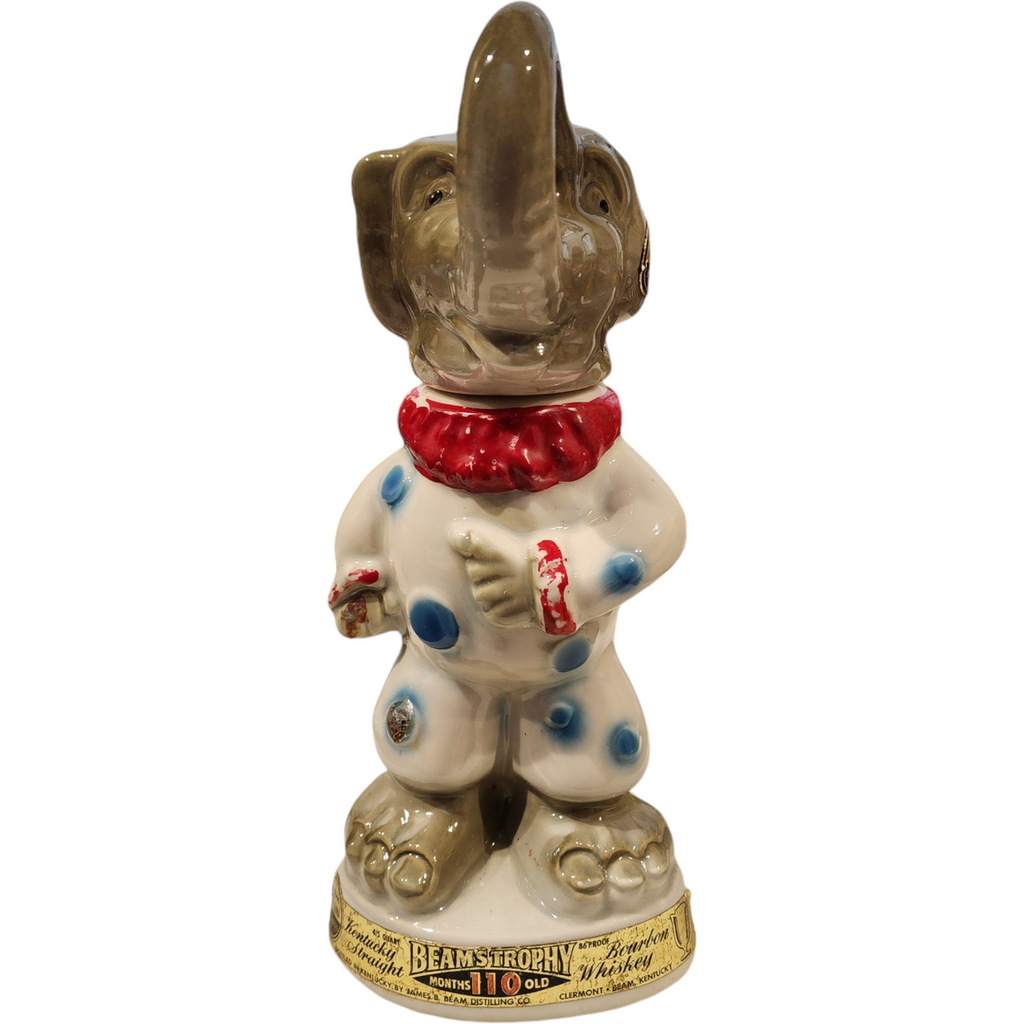 Vintage Jim Beam Regal China Decanter Elephant Clown Trophy Series 1960s Bourbon Whiskey Collectible