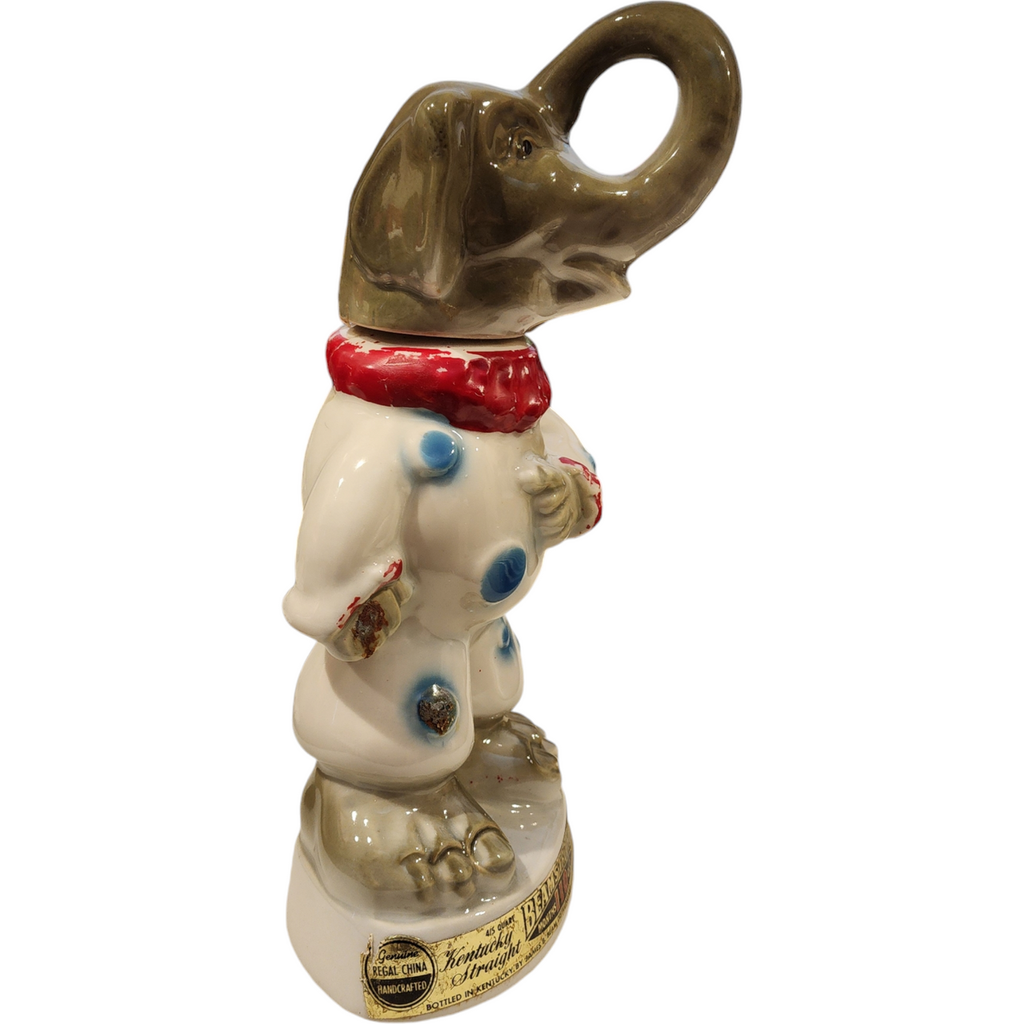 Vintage Jim Beam Regal China Decanter Elephant Clown Trophy Series 1960s Bourbon Whiskey Collectible