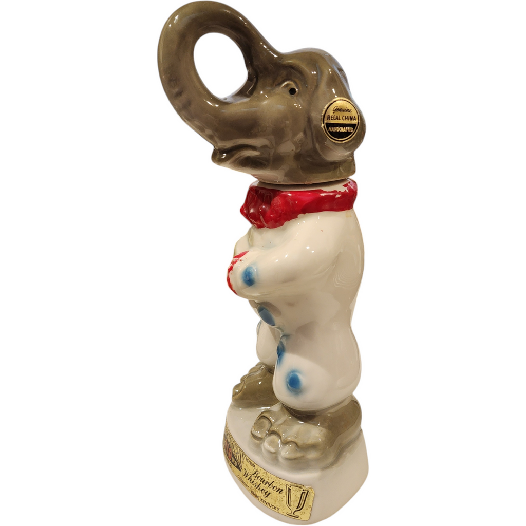 Vintage Jim Beam Regal China Decanter Elephant Clown Trophy Series 1960s Bourbon Whiskey Collectible
