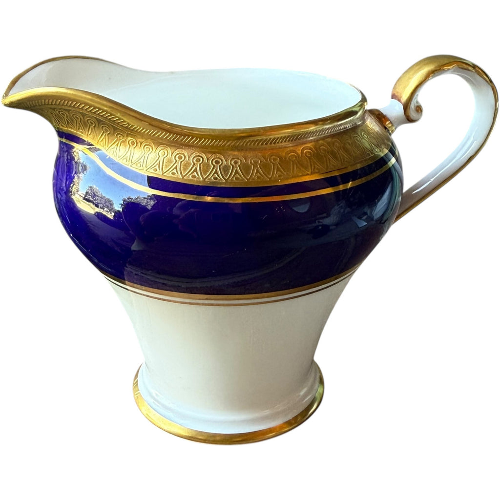 Aynsley England Buckingham Cobalt Blue & Gold Oval Creamer Bone China