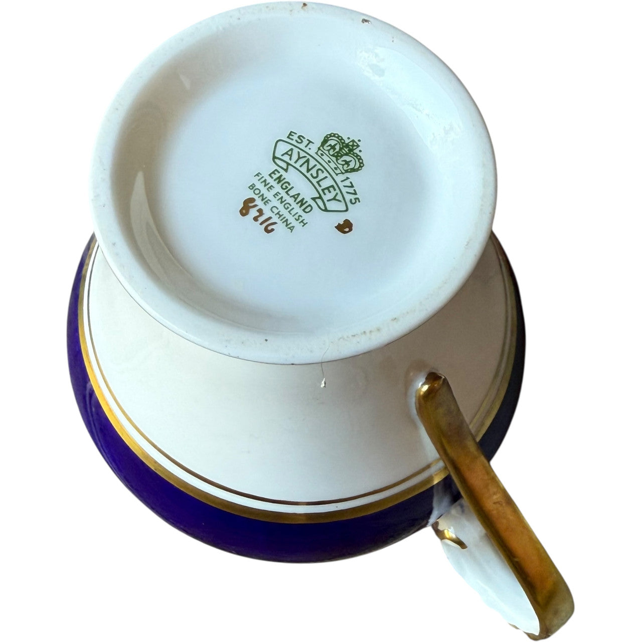 Aynsley England Buckingham Cobalt Blue & Gold Oval Creamer Bone China