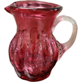 Pilgrim Glass Cranberry Optic 5 Oz Pitcher