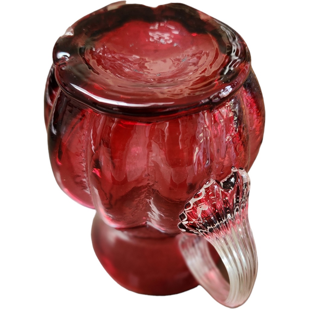 Pilgrim Glass Cranberry Optic 5 Oz Pitcher