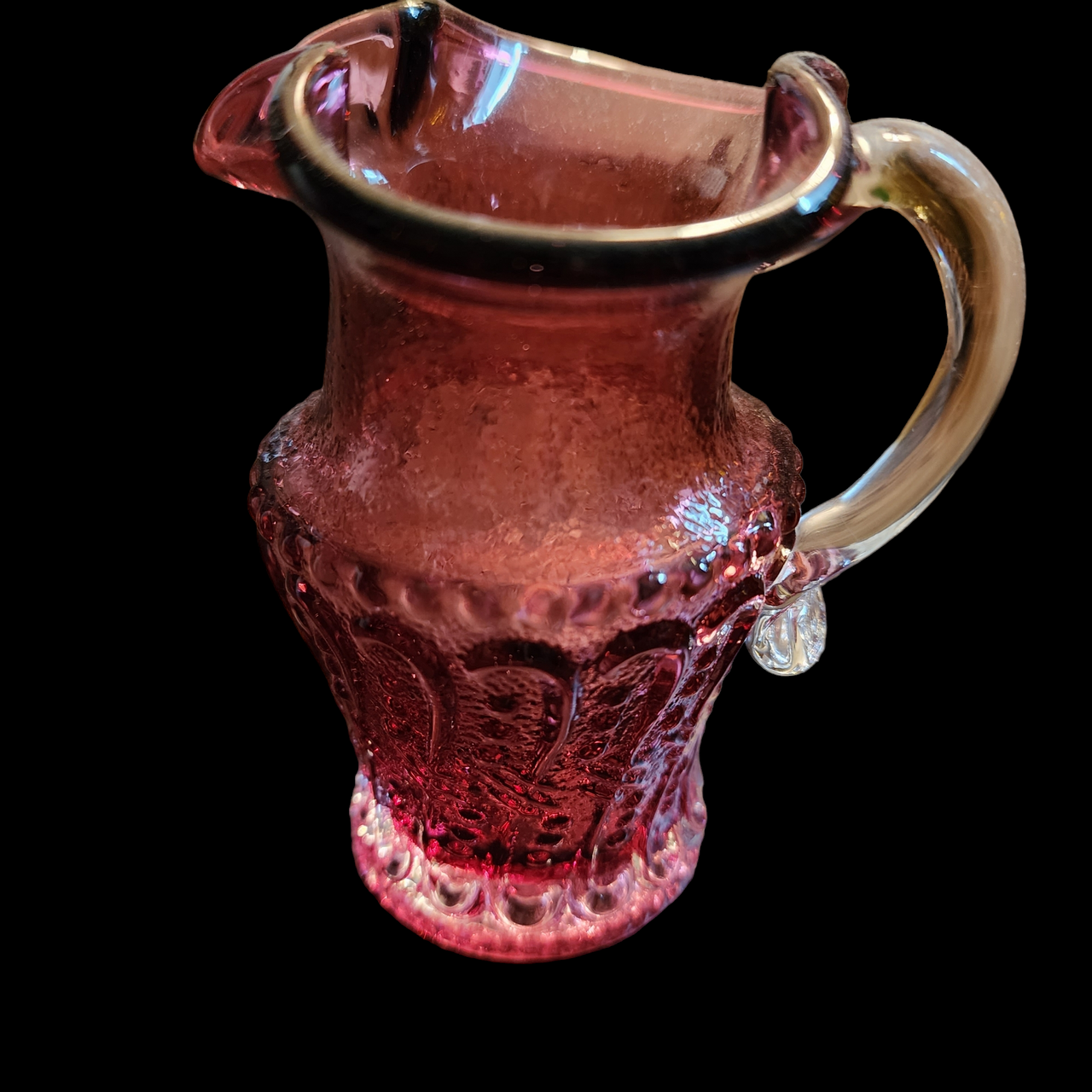 Pilgrim Glass Cranberry Small Pitcher