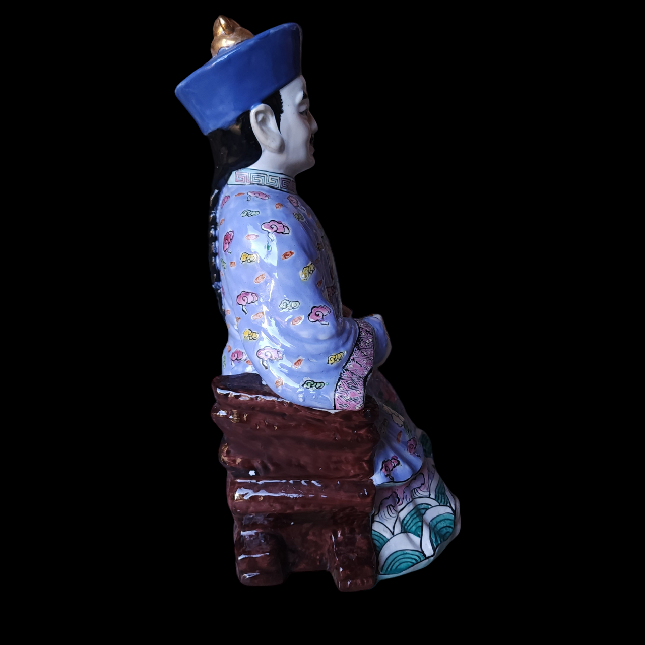 Porcelain Chinese Emperor Hand Painted Porcelain Statue Figurine
