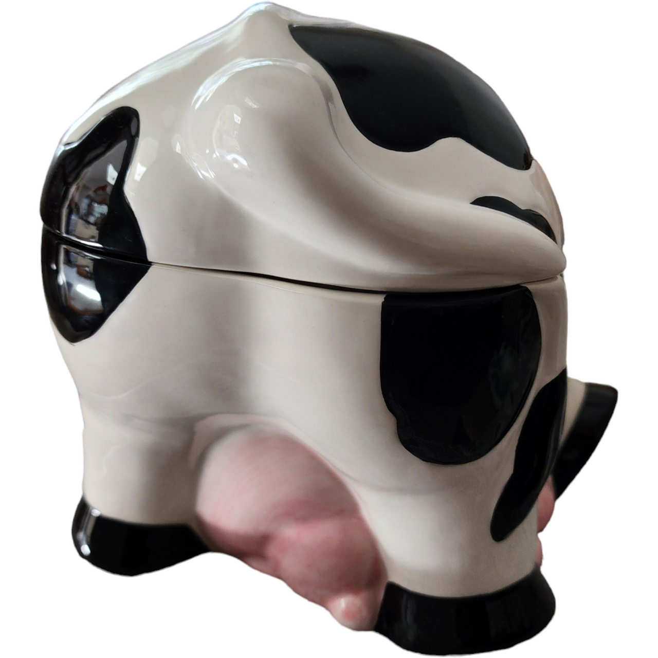 Porcelain Cow Cookie Jar & Lid