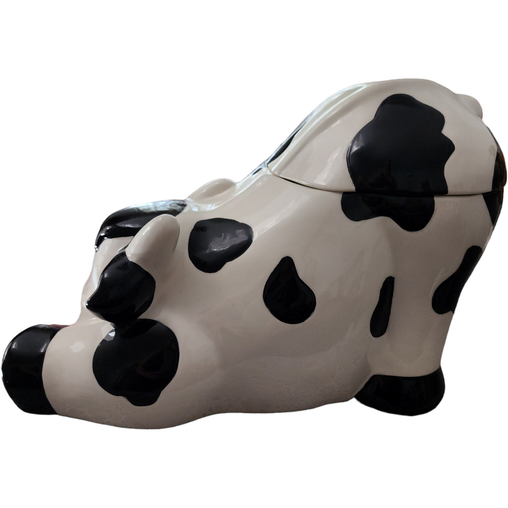 Porcelain Cow Cookie Jar & Lid