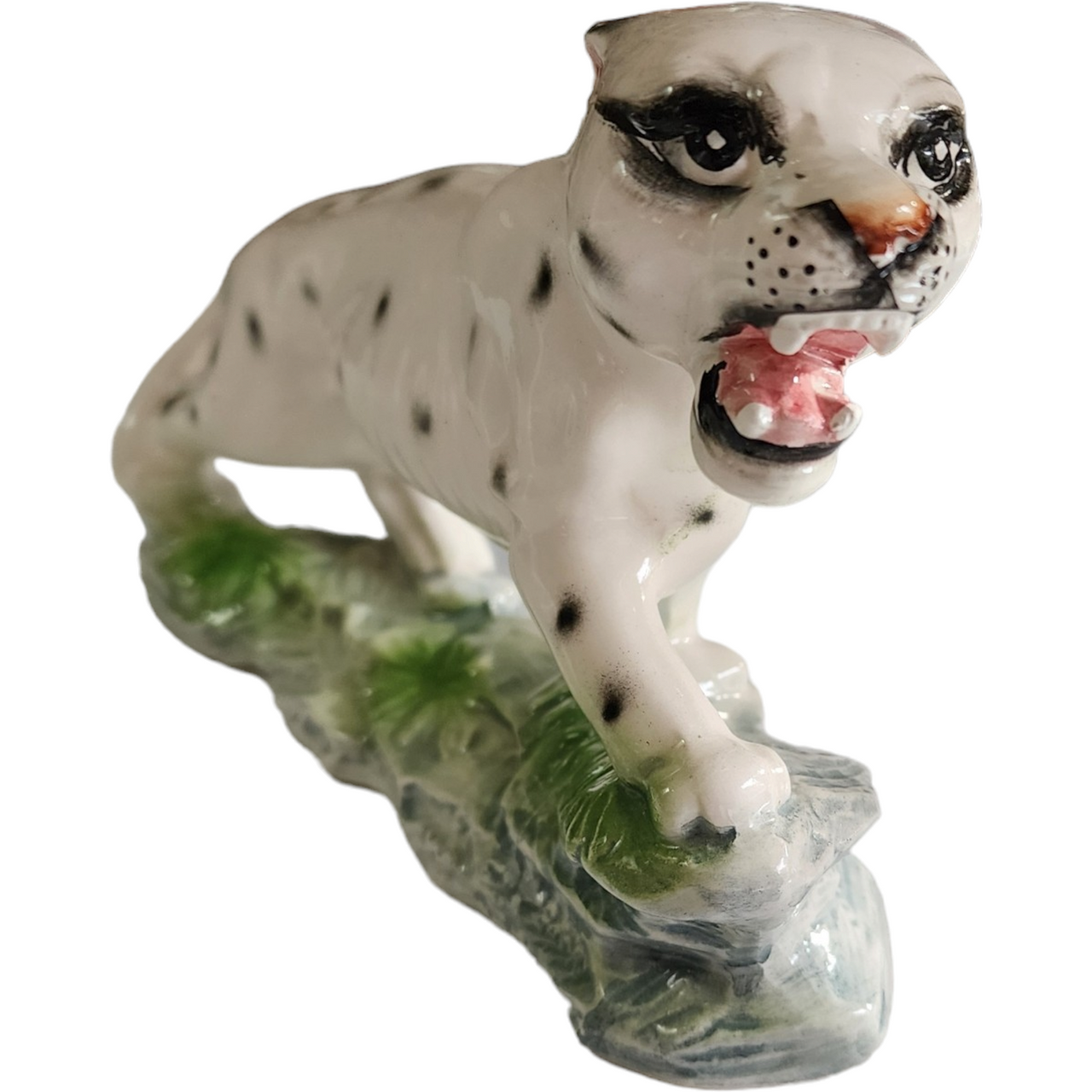 Porcelain Leopard Safari Cat Old Figurine Japan