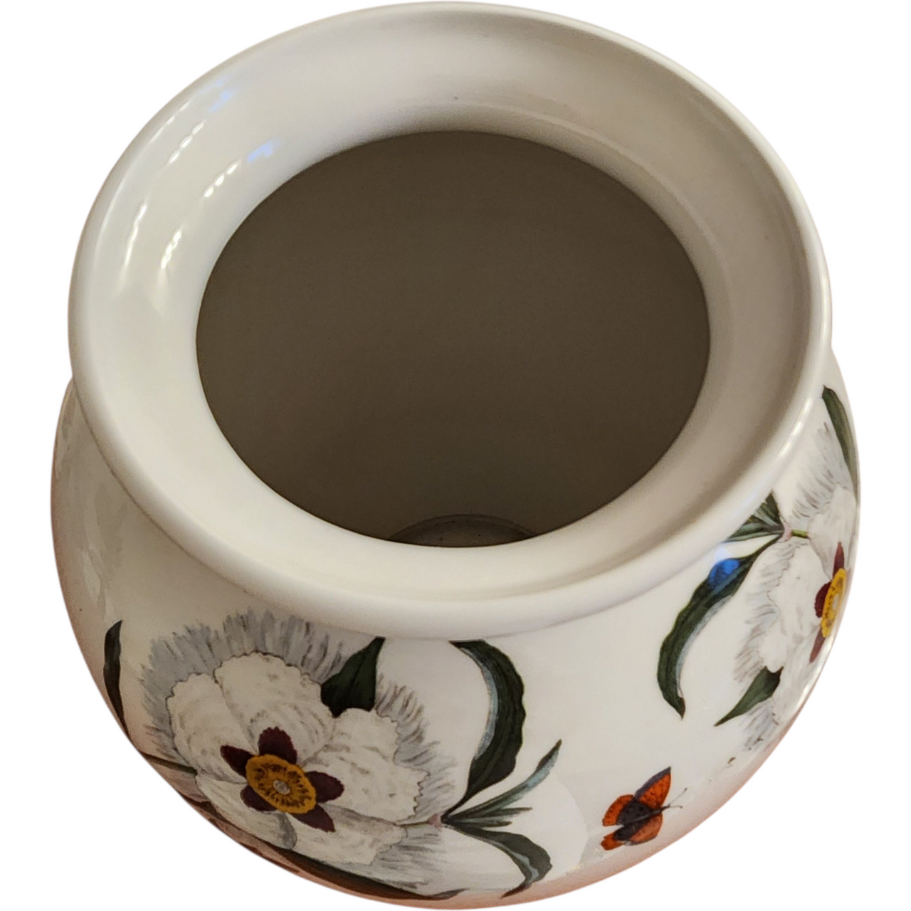 Portmeirion Botanic Garden Vase  circa 1818 Design 1972 Mark Vintage Floral Butterfly Ceramic