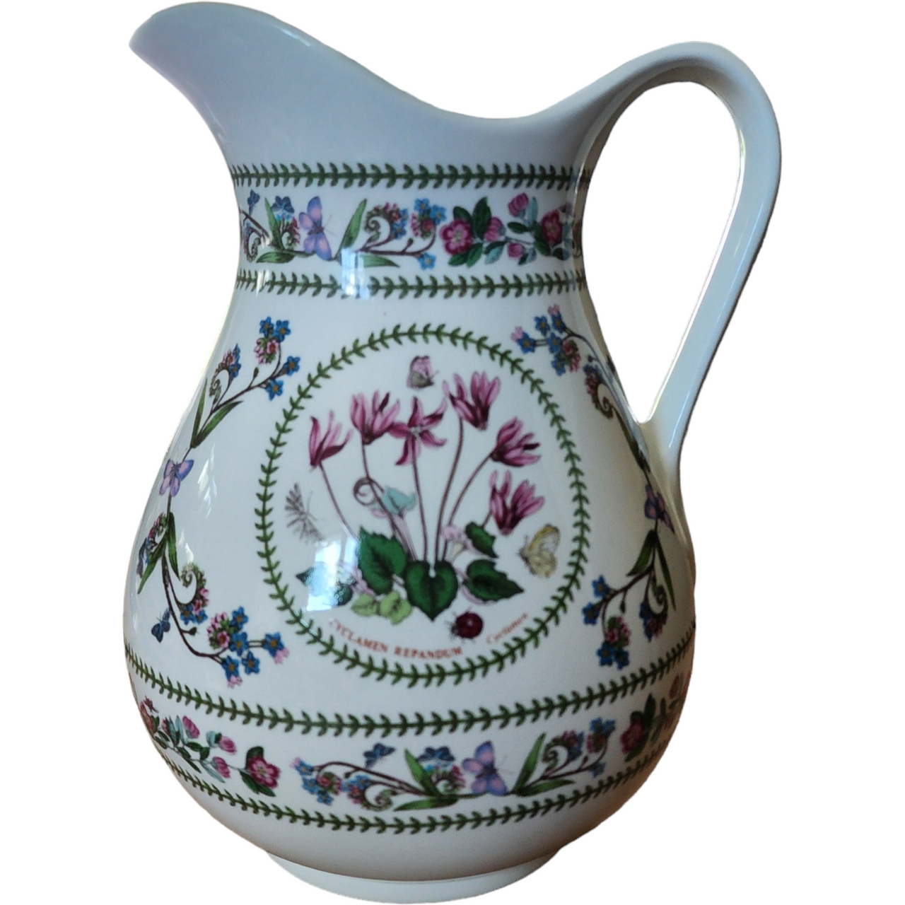Portmeirion Variations Cyclamen 56 Oz Pitcher & Basin 11" Set