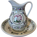 Portmeirion Variations Cyclamen 56 Oz Pitcher & Basin 11" Set