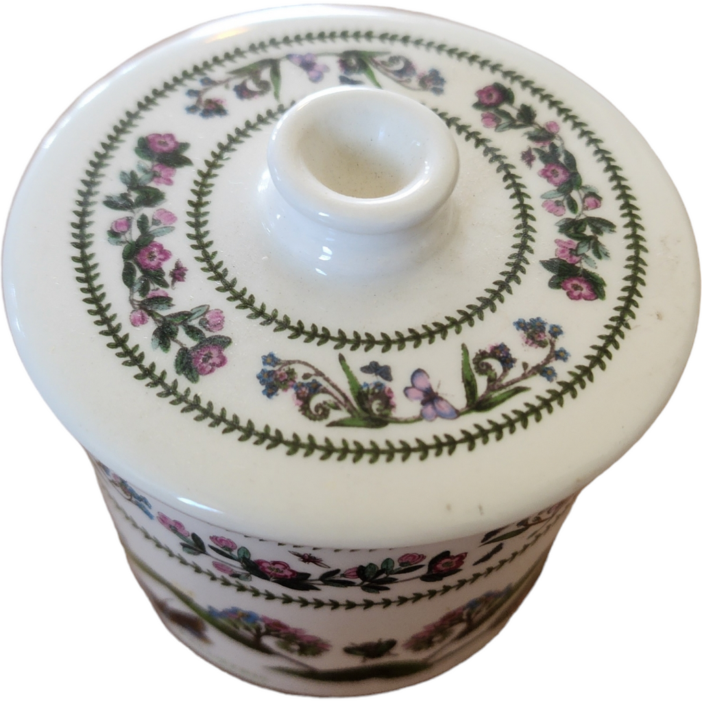 Portmeirion Variations Forget Me Not Drum Sugar Bowl & Lid