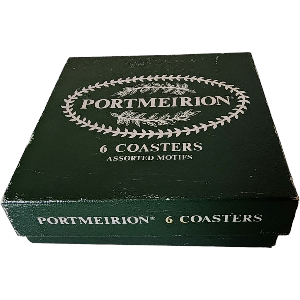Portmeirion Variations Square Corkback Coasters Set of 6 Motifs