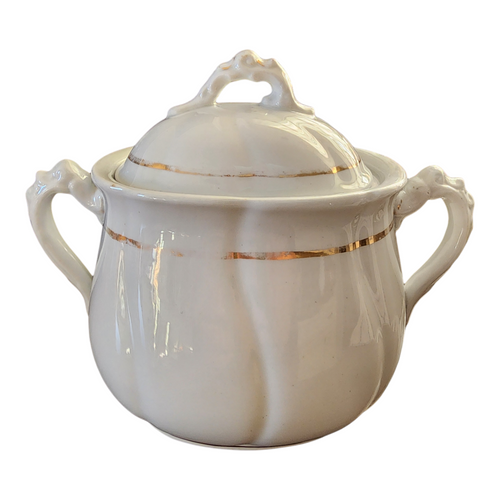 Powell Bishop & Stonier Royal Ironston Gold Trim Farmhouse Sugar Bowl