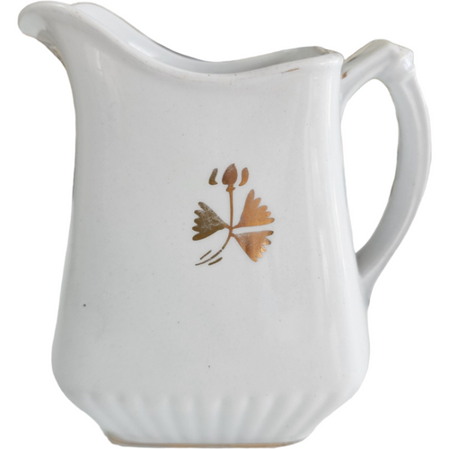 Powell Bishop & Stonier Royal Ironstone Tea Leaf Center And Gold Trim Farmhouse Creamer