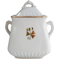 Powell Bishop & Stonier Royal Ironstone Tea Leaf Center And Gold Trim Farmhouse Sugar Bowl