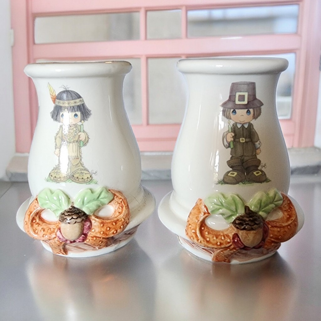 Enesco Precious Moments Thanksgiving Candle Holders