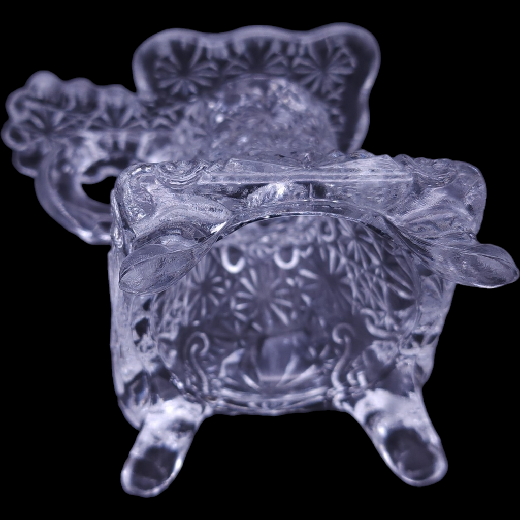 Pressed Glass Antique Stove Shape Candle Holder
