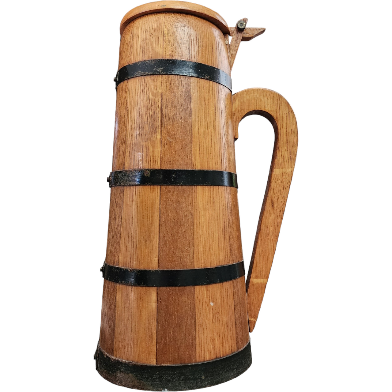 Primitive Antique Wooden Tankard Pitcher, Milk Vessel