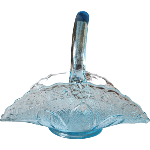 Princess House Capri Blue Textured Sandwich 7" Basket