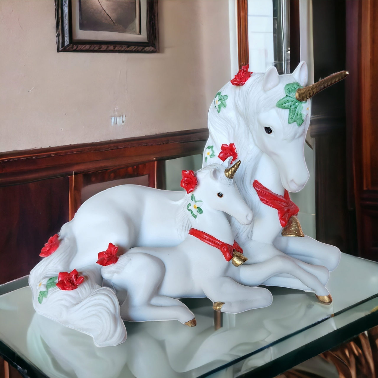 Princeton Gallery Annual Christmas Unicorns Yuletide Blessing Figurine Collectible Boxed