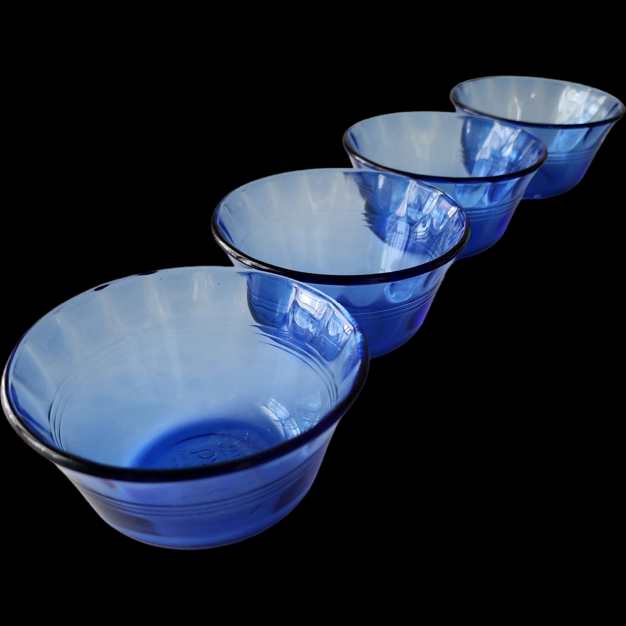 Pyrex Cobalt Blue Glass Ramekins Set of 4