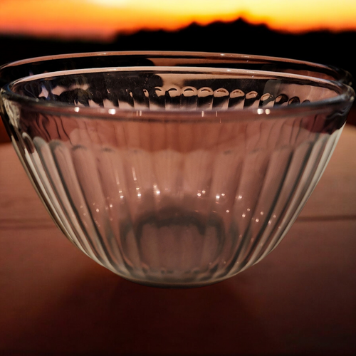 5" Pyrex Ribbed Panels Amethyst Purple Glass Nesting Mixing Bowl