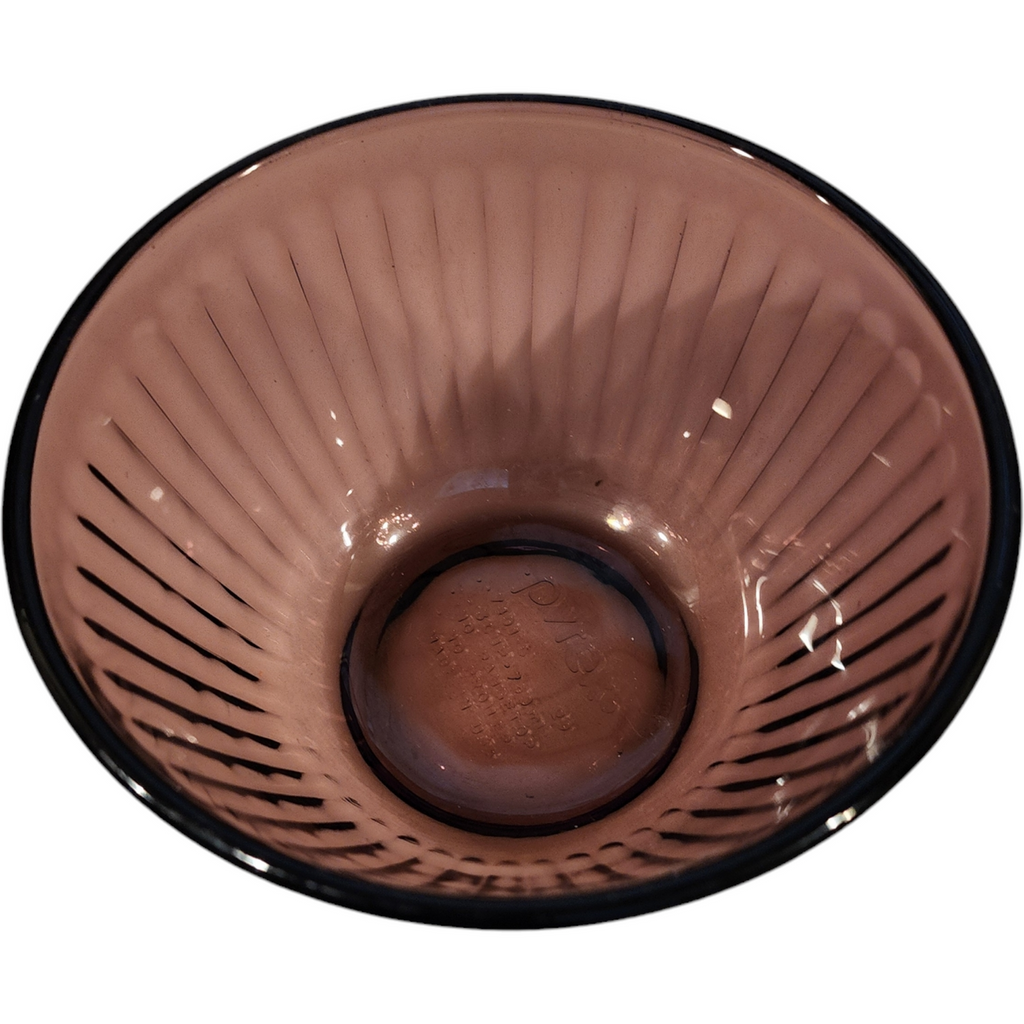 5" Pyrex Ribbed Panels Amethyst Purple Glass Nesting Mixing Bowl