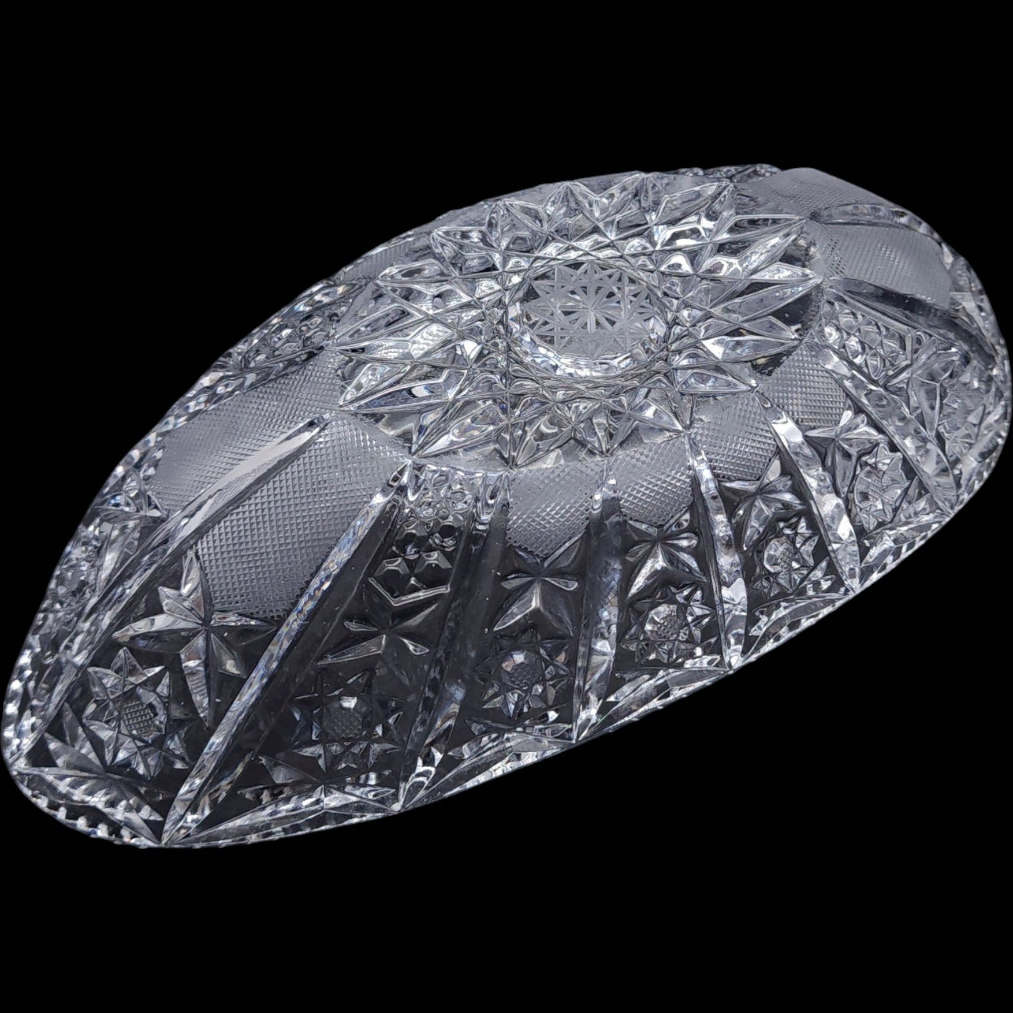 Queen Lace Cut Crystal 11 1/4 Inch Shallow Bowl