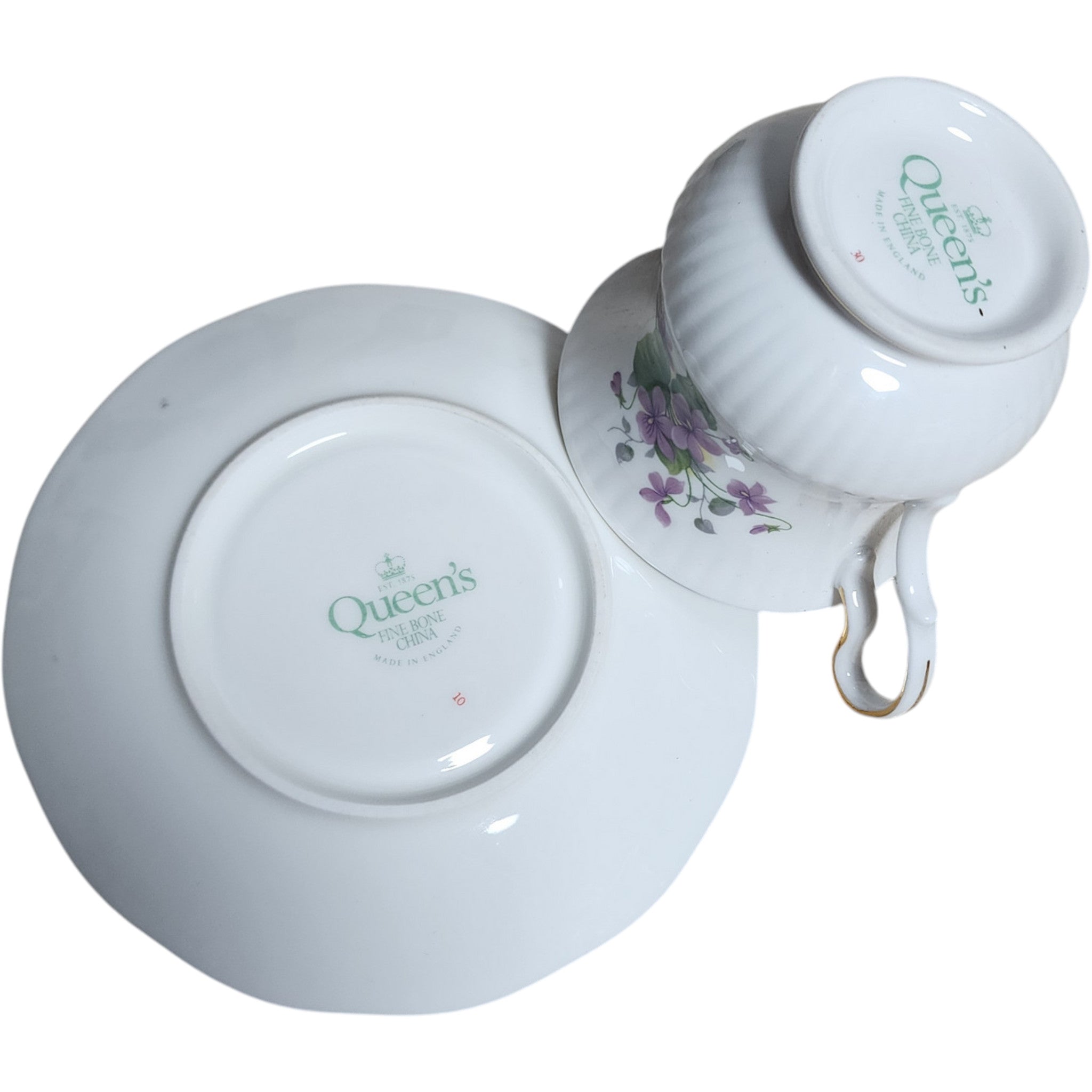 Queen's Fine Bone China Flower of the Month February Violet Teacup and Saucer Set