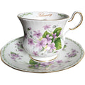 Queen's Fine Bone China Flower of the Month February Violet Teacup and Saucer Set