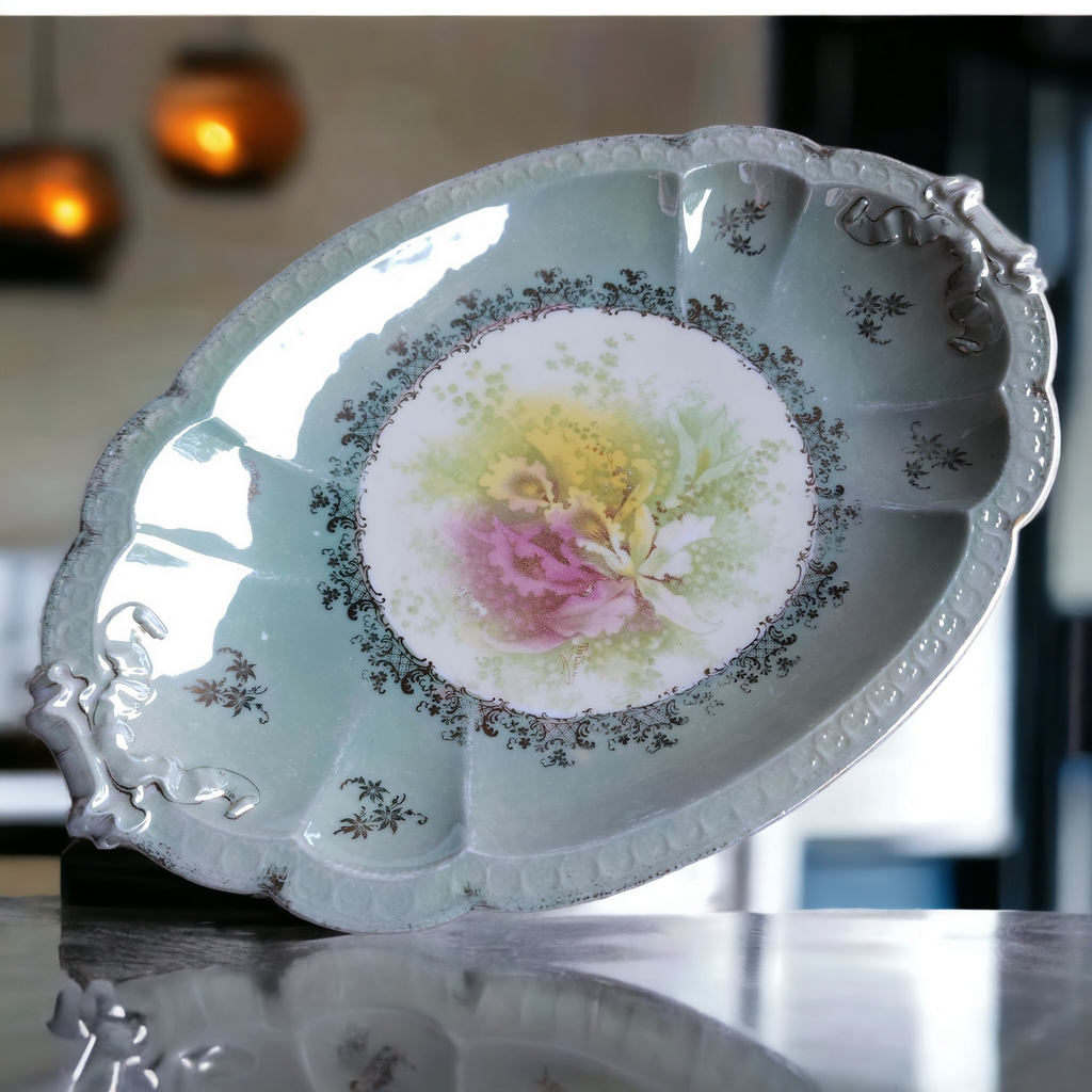RG Rosenthal Carmen Bavaria Lusterware Floral Center Oval Serving Platter