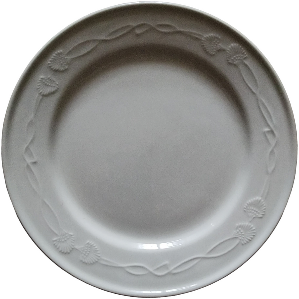 9" Rego White, Embossed Rope & Shell, No Trim Dinner Plate