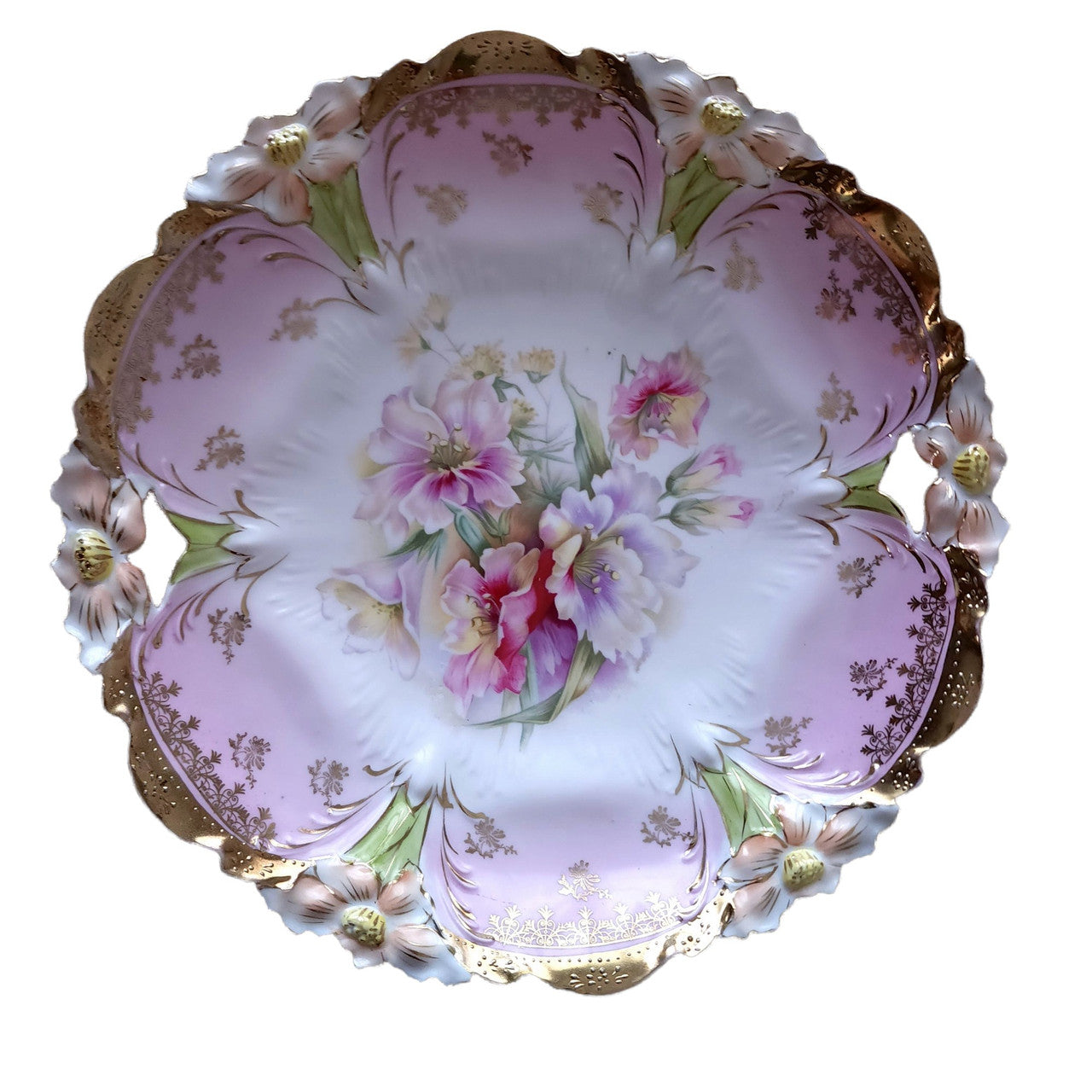 Reinhold Schlegelmilch R.S. Prussia Lily Mold, Floral Pattern in the Center Master Bowl
