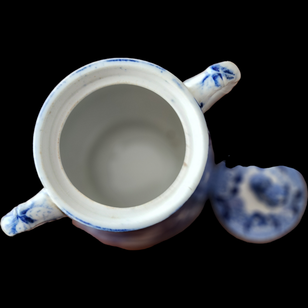Ridway Pottery Semi China Blue Willow Sugar Bowl & Lid