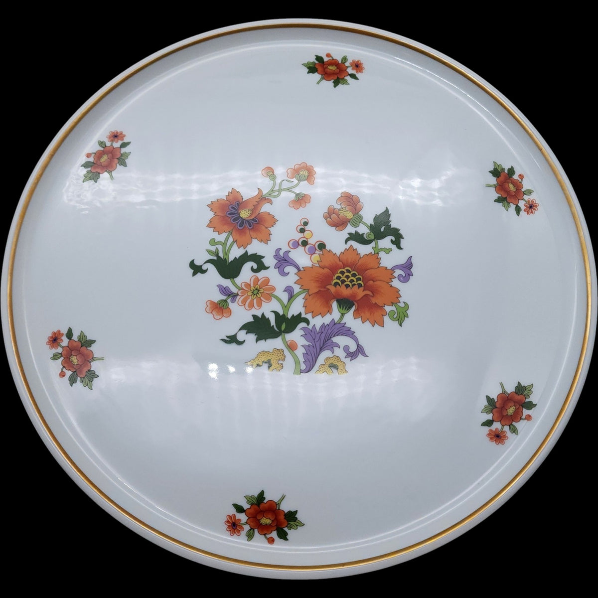 12" Rochard Limoges France Floral Pedestal Cake Stand