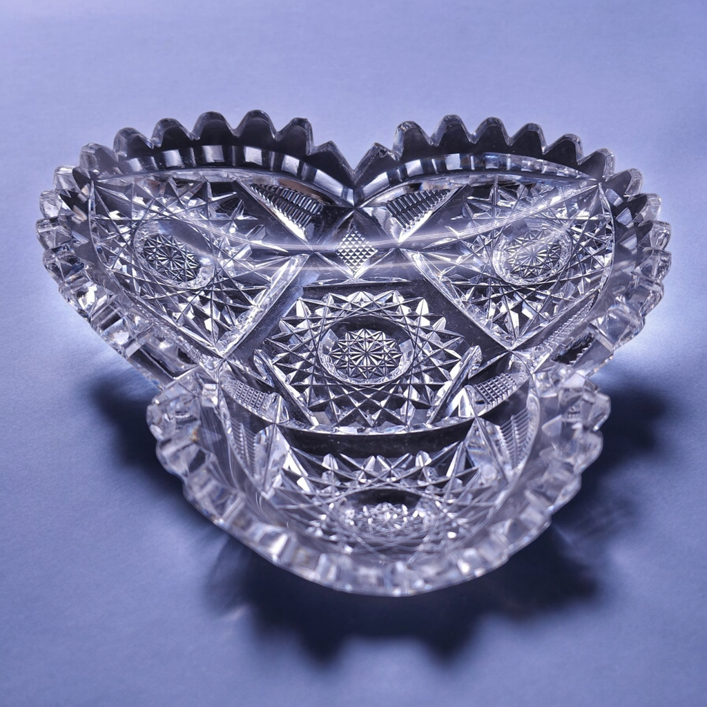 Rochester Glass Company American Brilliant Period Cut Glass Nappy