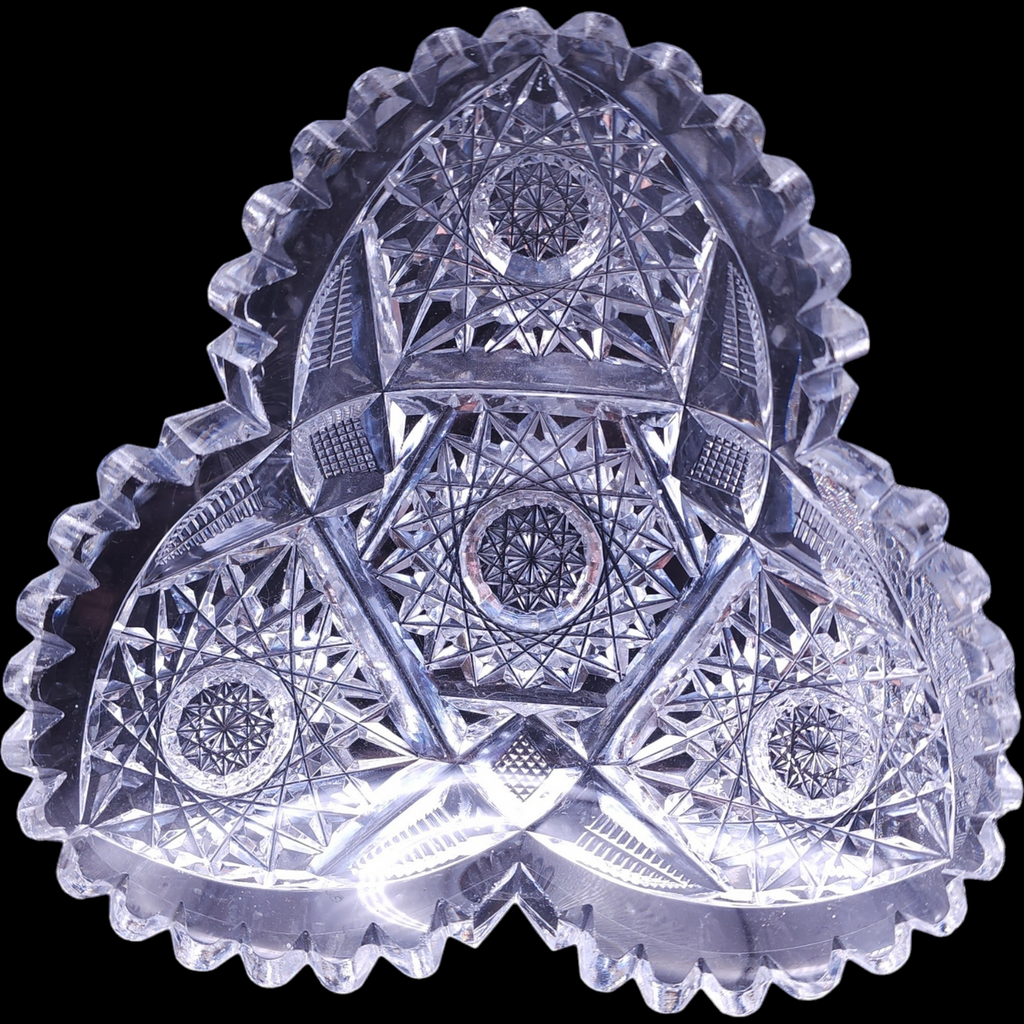 Rochester Glass Company American Brilliant Period Cut Glass Nappy