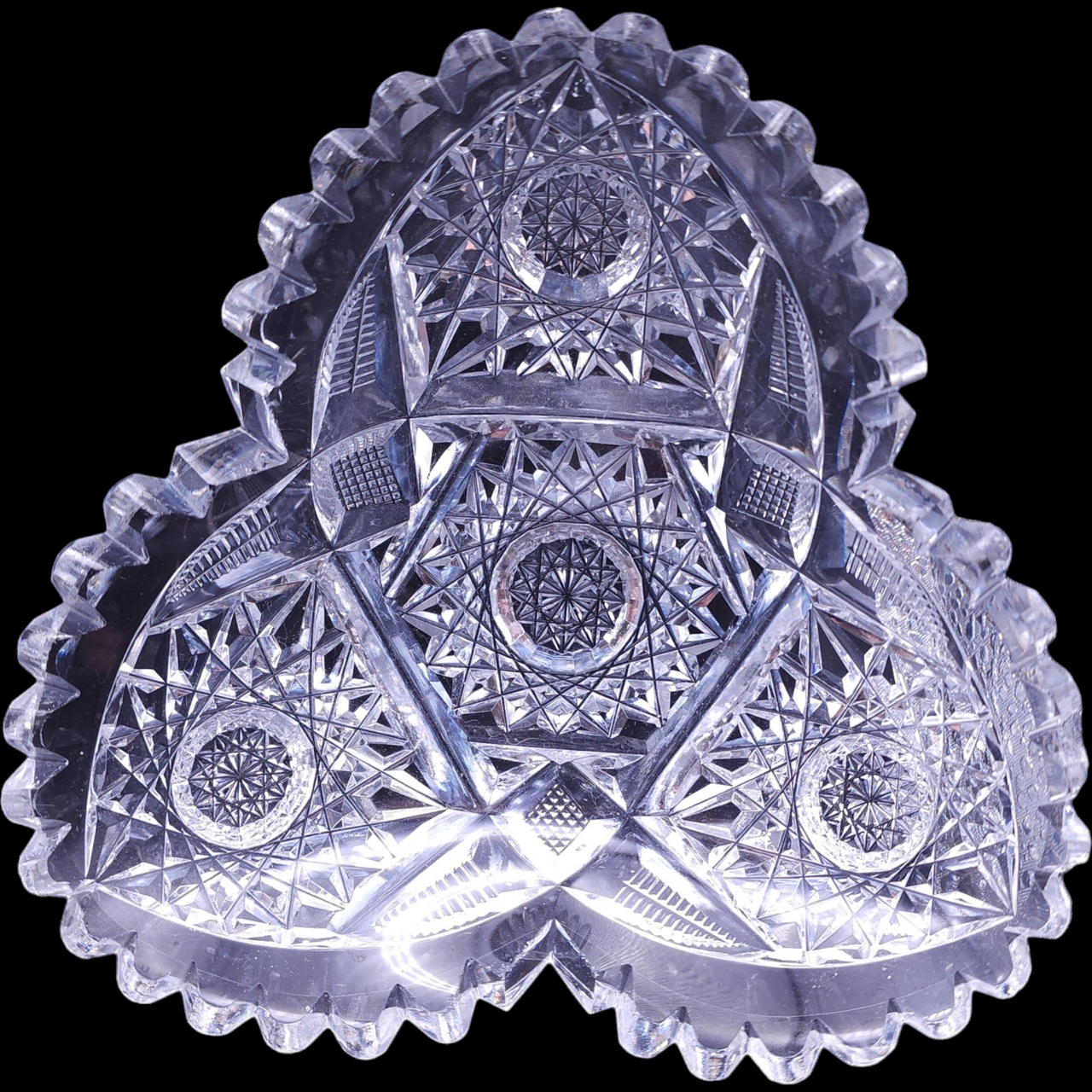 Rochester Glass Company American Brilliant Period Cut Glass Nappy