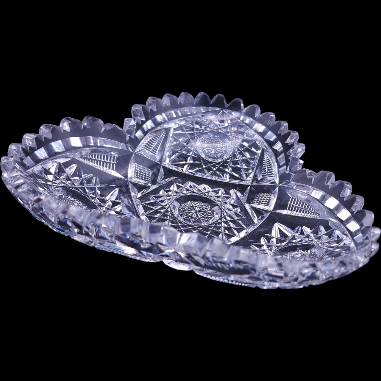 Rochester Glass Company American Brilliant Period Cut Glass Nappy