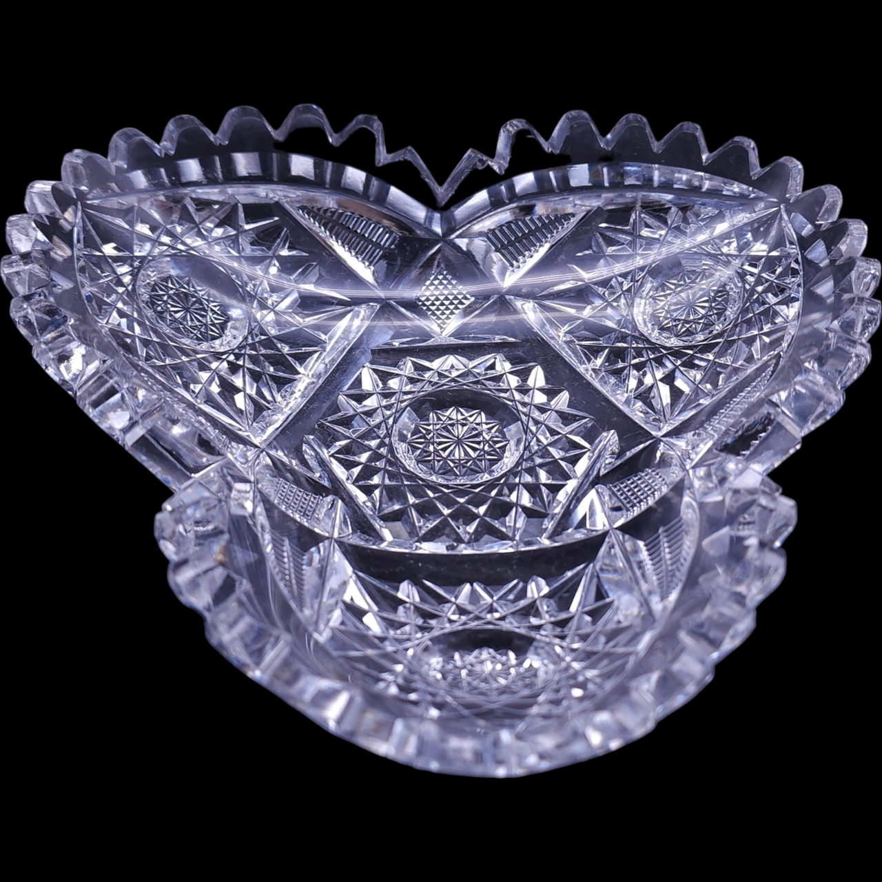 Rochester Glass Company American Brilliant Period Cut Glass Nappy