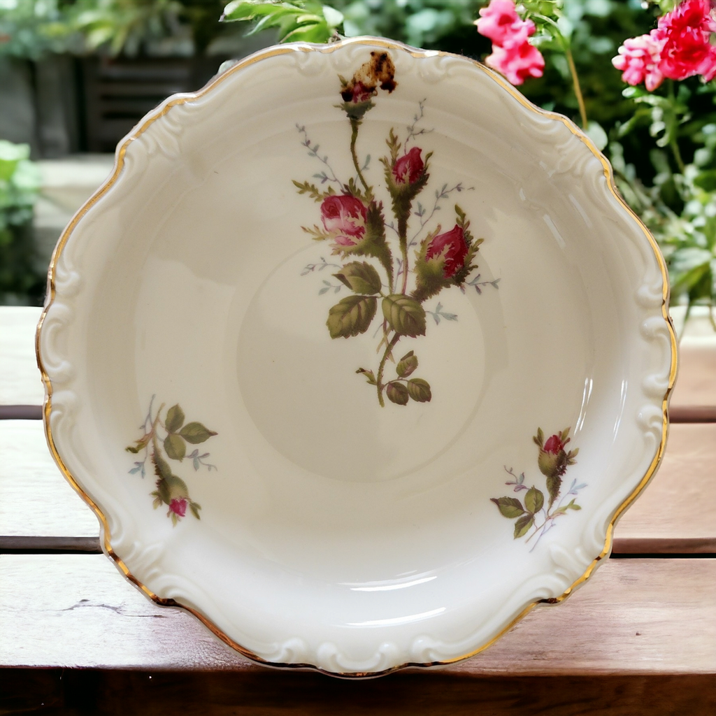 Rosenthal - Continental Pompadour Ivory Moss Rose Fruit Dessert Sauce Bowl