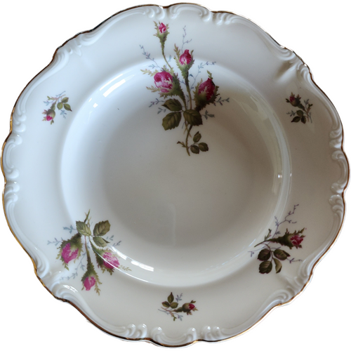 Rosenthal - Continental Pompadour Ivory Moss Rose Rim Soup Bowl