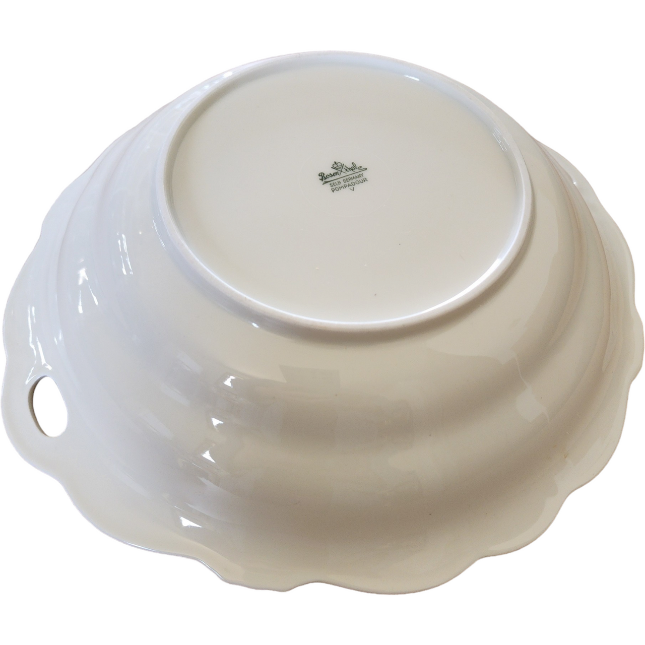 11" Rosenthal - Continental Pompadour Ivory Moss Rose Round Vegetable Bowl