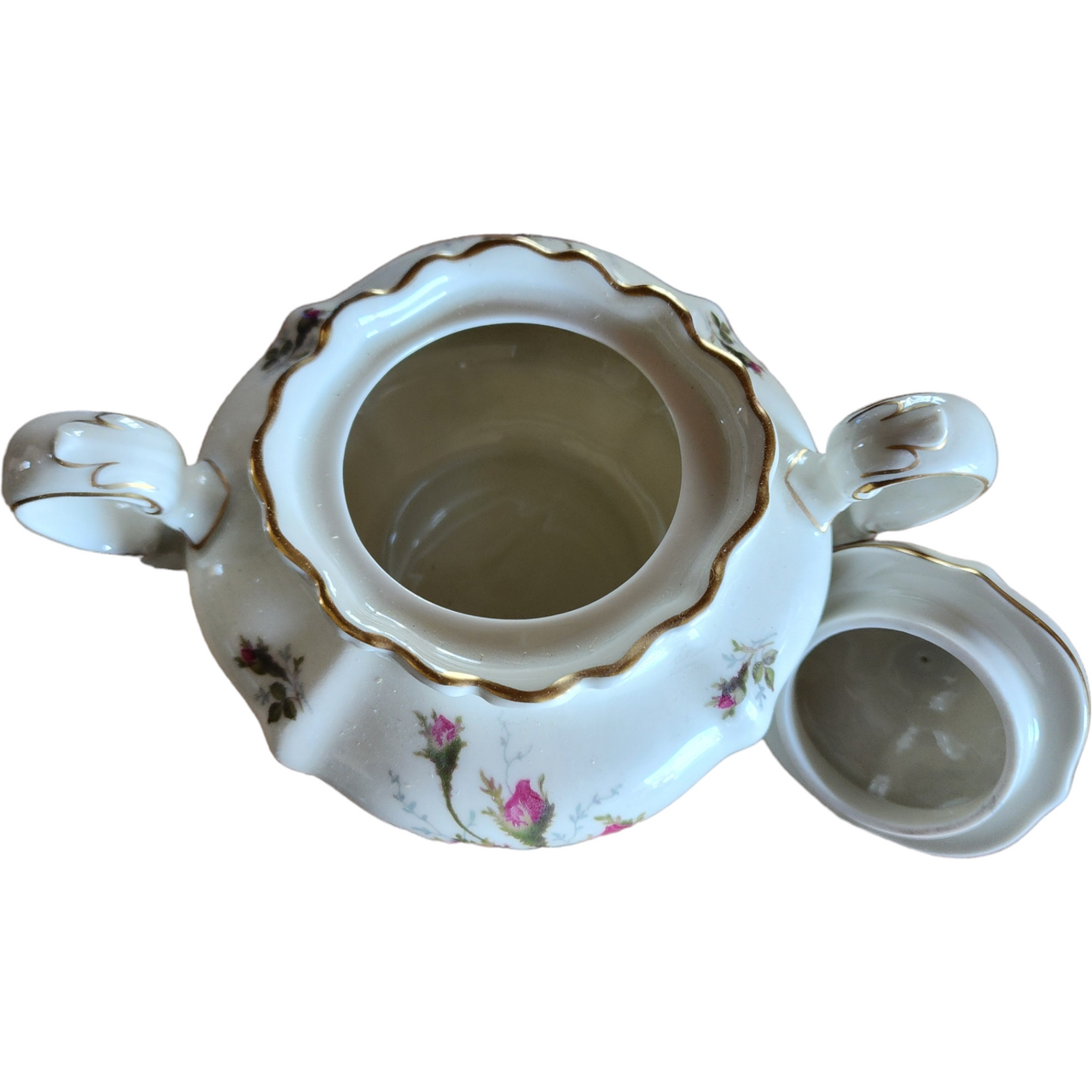 Rosenthal - Continental Pompadour Ivory Moss Rose Sugar Bowl & Lid